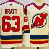Men's New Jersey Devils Jesper Bratt #63 White jersey