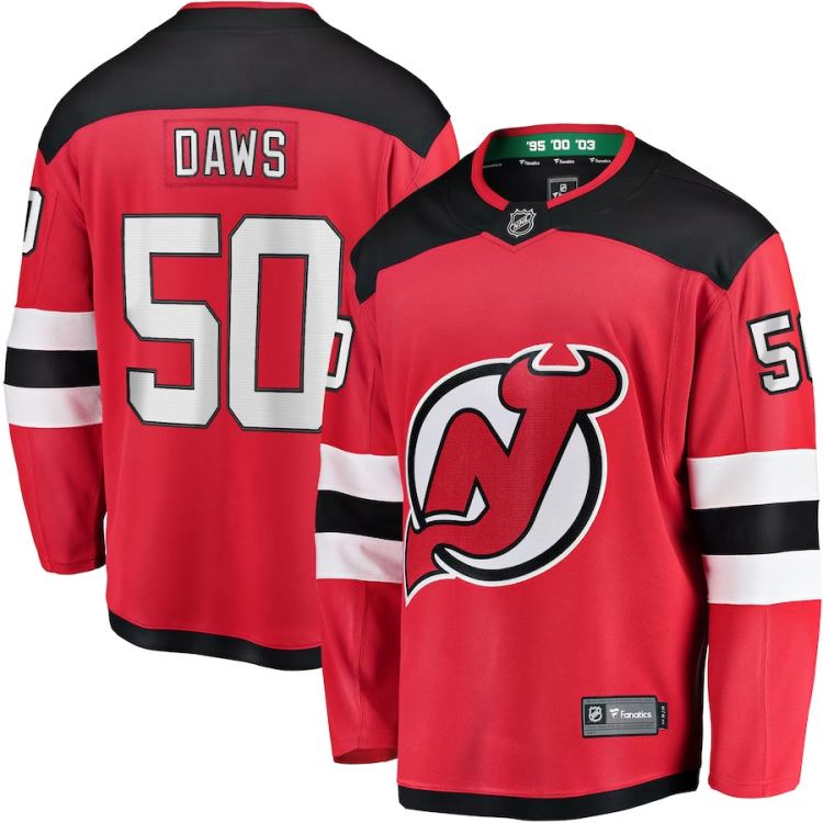 Men's New Jersey Devils Nico Daws #50 Red Jersey