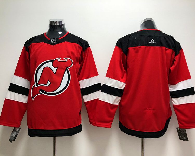 Men's New Jersey Devils Red Home Primegreen Authentic Blank Jersey