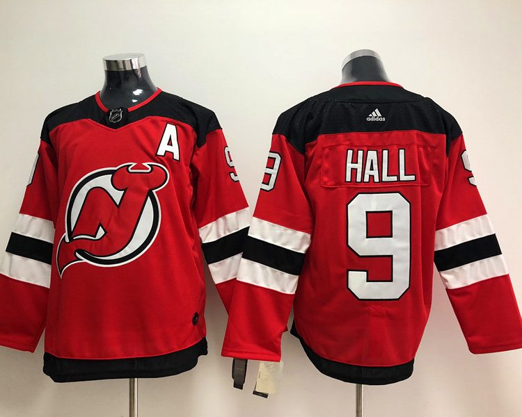 Men's New Jersey Devils Taylor Hall #9 Red Jersey