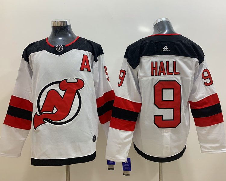 Men's New Jersey Devils Taylor Hall #9 White Jersey