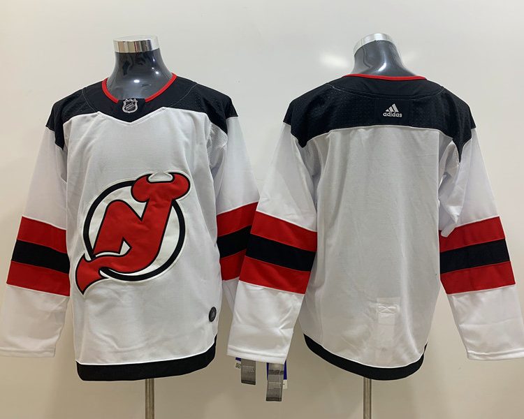 Men's New Jersey Devils White Away Primegreen Authentic Blank Jersey