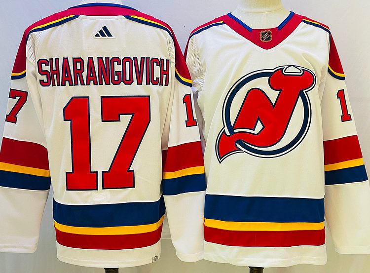Men's New Jersey Devils Yegor Sharangovich #17 White jersey