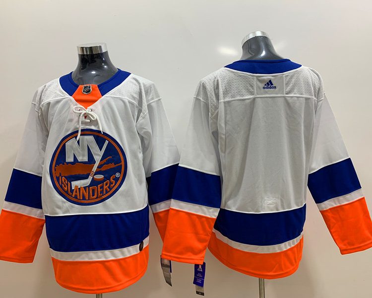 Men's New York Islanders White Breakaway Away Blank Jersey