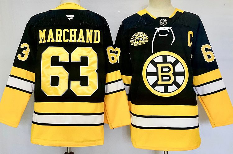 Men's Boston Bruins Brad Marchand #63 Black Jersey
