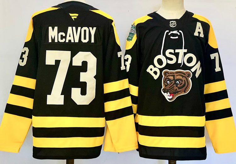 Men's Boston Bruins Charlie McAvoy #73 Black Jersey