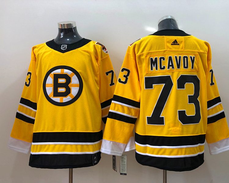 Men's Boston Bruins Charlie McAvoy #73 Yellow Jersey