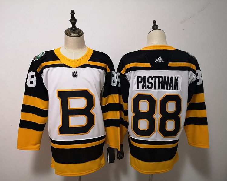 Men's Boston Bruins David Pastrnak #88 White Jersey