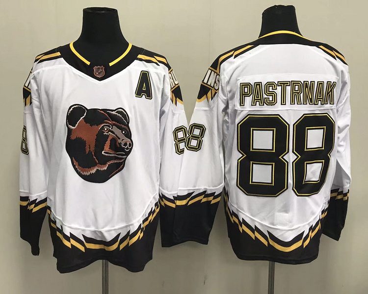 Men's Boston Bruins David Pastrnak #88 White Jersey