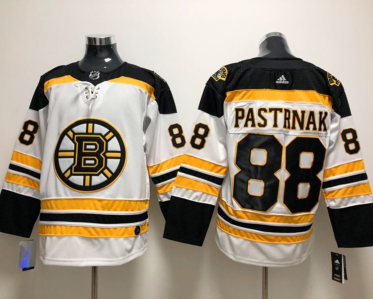 Men's Boston Bruins David Pastrnak #88 White Jersey