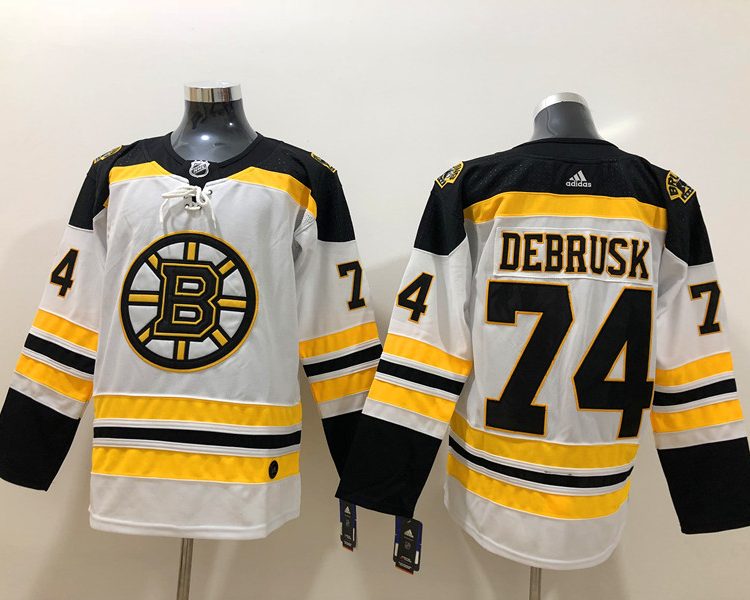 Men's Boston Bruins Jake DeBrusk #74 White Jersey