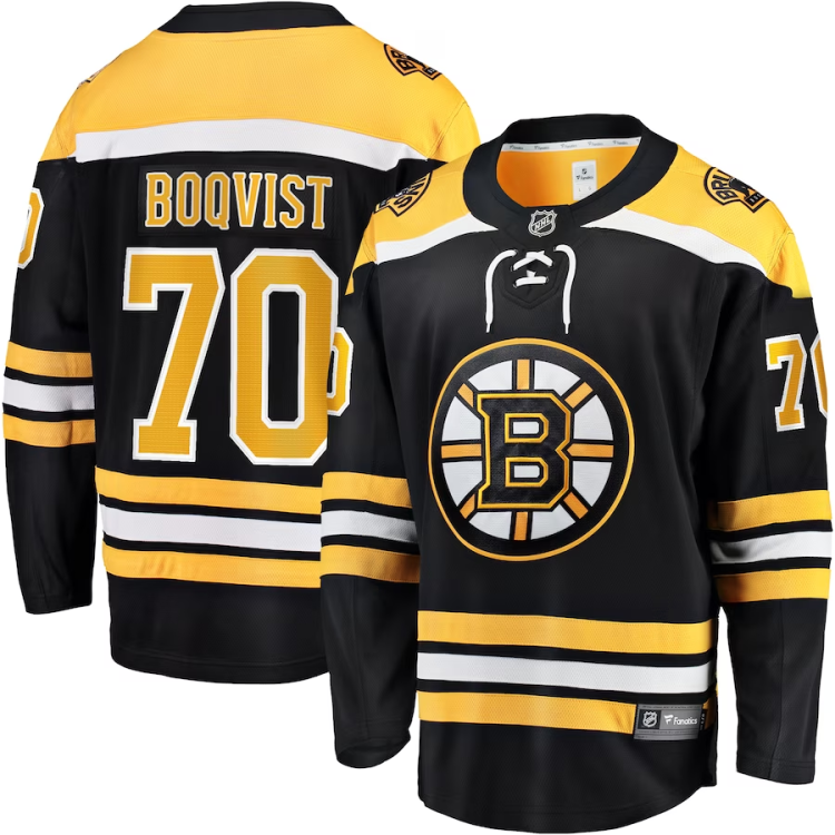 Men's Boston Bruins Jesper Boqvist #70 Black Jersey