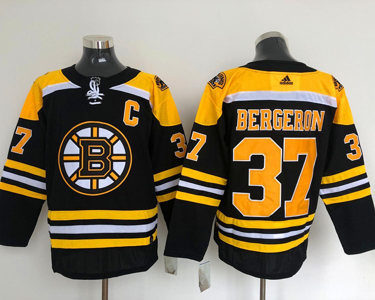 Men's Boston Bruins Patrice Bergeron #37 Black Jersey