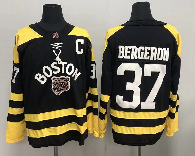 Men's Boston Bruins Patrice Bergeron #37 Black Jersey