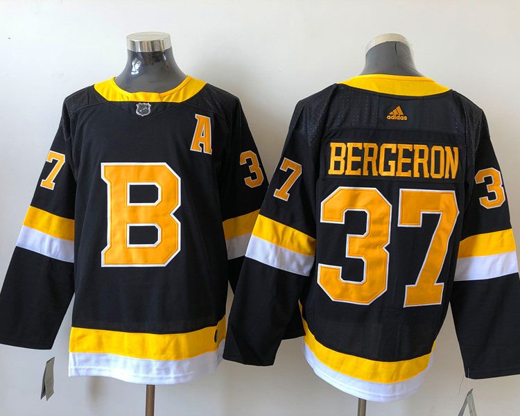 Men's Boston Bruins Patrice Bergeron #37 Black Jersey