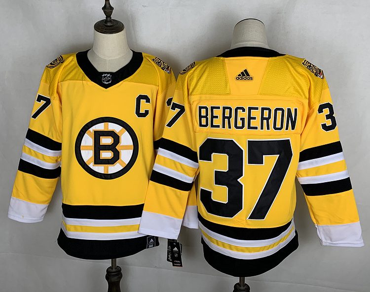 Men's Boston Bruins Patrice Bergeron #37 Yellow Jersey