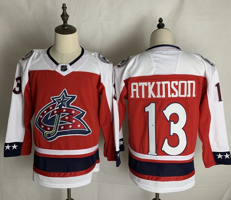 Men's Columbus Blue Jackets Cam Atkinson #13 Red Breakaway Jersey