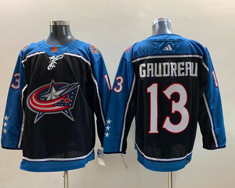 Men's Columbus Blue Jackets Johnny Gaudreau #13 Navy Home Breakaway Jersey
