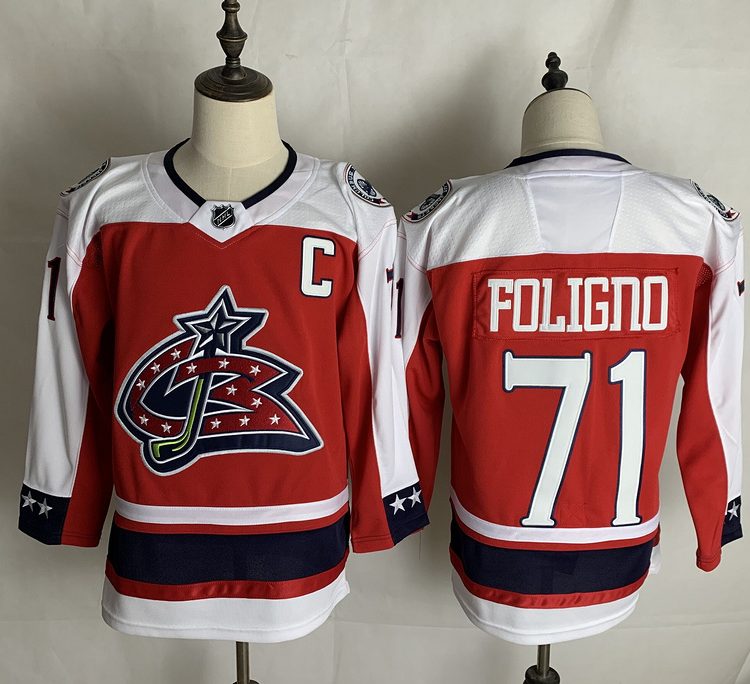 Men's Columbus Blue Jackets Nick Foligno #71 Red Breakaway Jersey
