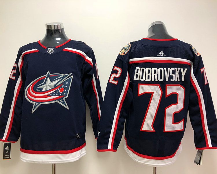 Men's Columbus Blue Jackets Sergei Bobrovsky #72 Navy Home Breakaway Jersey