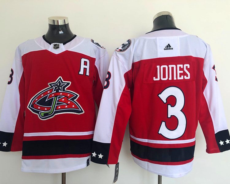Men's Columbus Blue Jackets Seth Jones #3 Red Breakaway Jersey