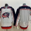 Men's Columbus Blue Jackets White Breakaway Away Blank Jersey