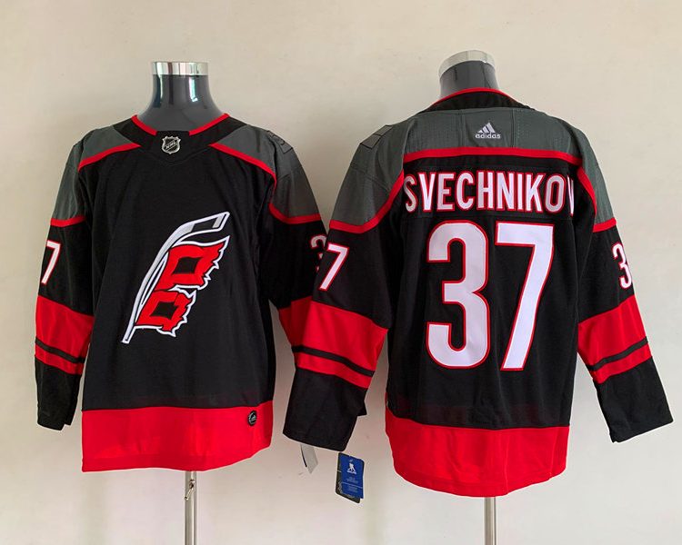 Men's Carolina Hurricanes Andrei Svechnikov #37 Black Home Breakaway  Jersey
