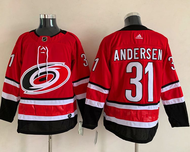 Men's Carolina Hurricanes Frederik Andersen #31 Red Jersey