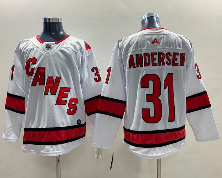 Men's Carolina Hurricanes Frederik Andersen #31 White Jersey