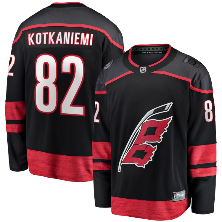 Men's Carolina Hurricanes Jesperi Kotkaniemi #82 Black Home Breakaway Jersey