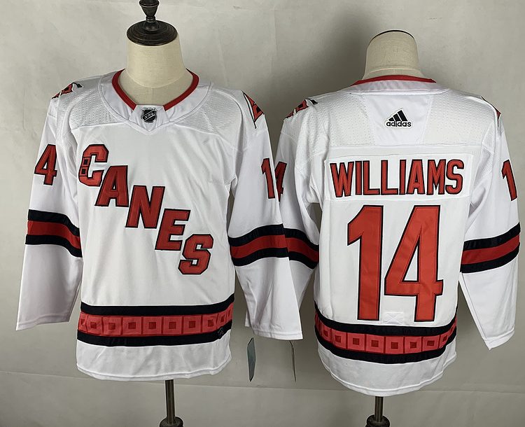 Men's Carolina Hurricanes Justin Williams #14 White Home Breakaway Jersey