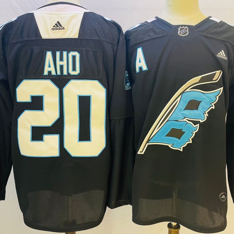 Men's Carolina Hurricanes Sebastian Aho #20 Black Jersey