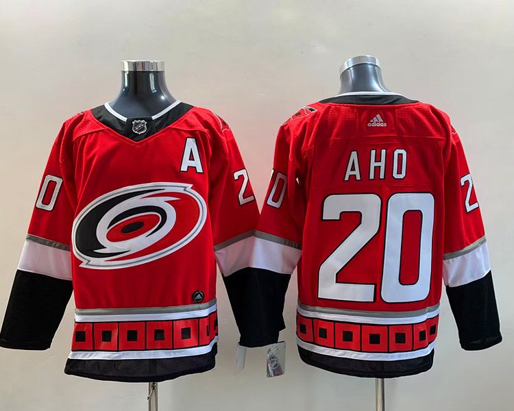 Men's Carolina Hurricanes Sebastian Aho #20 Red Home Breakaway Jersey
