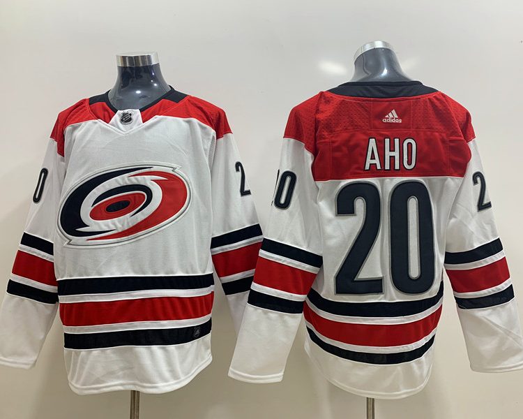 Men's Carolina Hurricanes Sebastian Aho #20 White Jersey