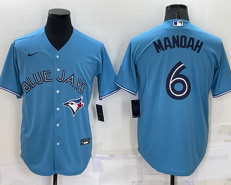 Men's Toronto Blue Jays Alex Manoah #6 Light Blue Baseball Je