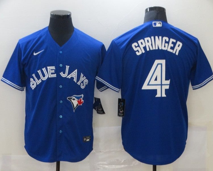Men's Toronto Blue Jays George Springer #4 Blue Baseball Jers