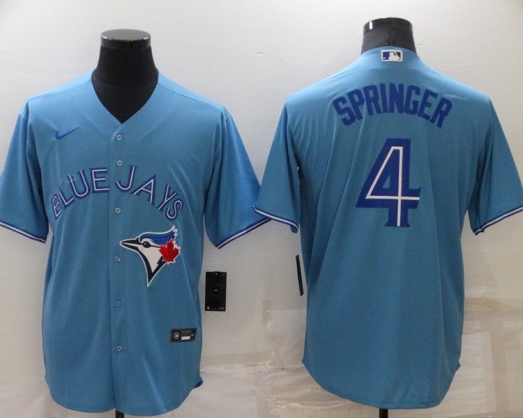 Men's Toronto Blue Jays George Springer #4 Light Blue Basebal