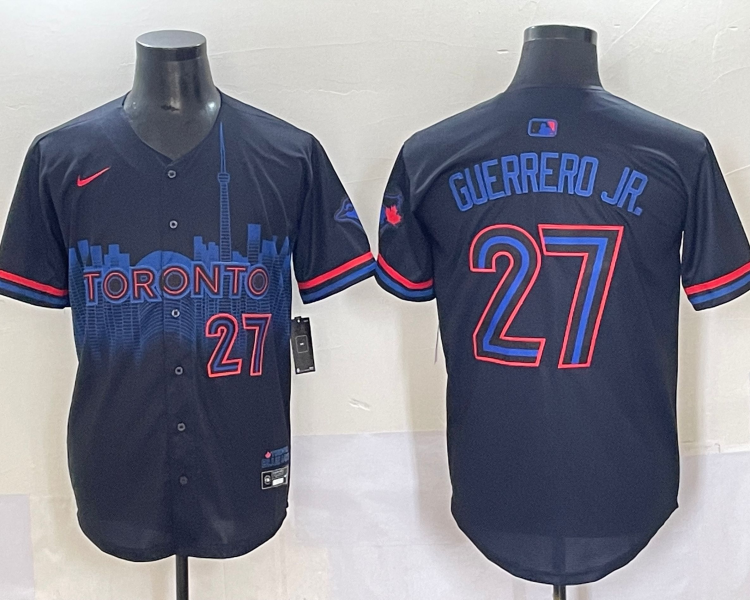 Men's Toronto Blue Jays Vladimir Guerrero Jr. #27 Black 2024 City Connect Limited Jersey