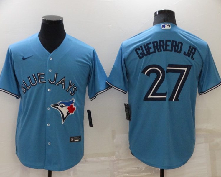 Men's Toronto Blue Jays Vladimir Guerrero Jr. #27 Light Blue Baseball Jersey