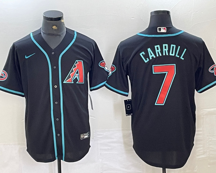 Men's Arizona Diamondbacks Corbin Carroll #7 Black Jersey