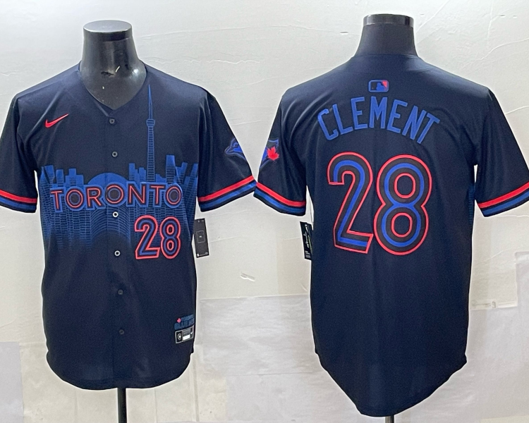 Men's Toronto Blue Jays Drew Clement #28 Black 2024 City Connect Limited Jersey