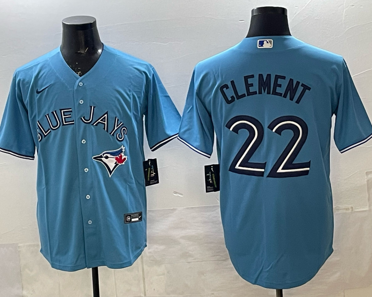 Men's Toronto Blue Jays Ernie Clement #22 Powder Blue Jersey