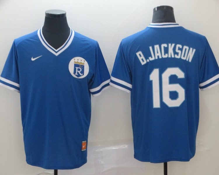 Men's Kansas City Royals Bo Jackson #16 Blue Jersey