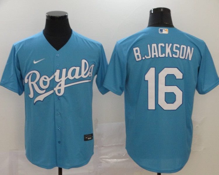 Men's Kansas City Royals Bo Jackson #16 Blue Jersey