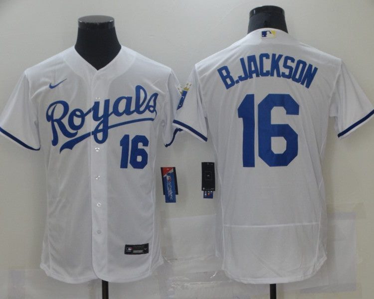 Men's Kansas City Royals Bo Jackson #16 White Jersey