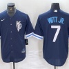 Men's Kansas City Royals Bobby Witt Jr. #7 Navy Baseball Jersey
