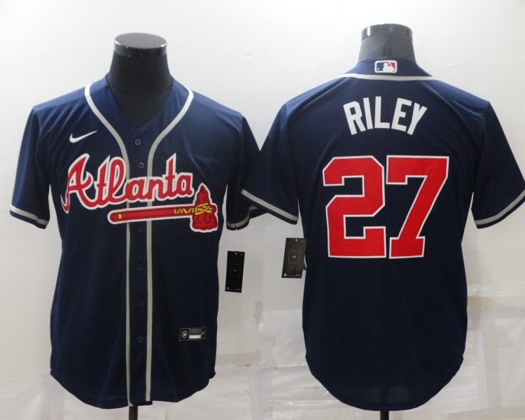 Men's Atlanta Braves Austin Riley #27 Navy Jersey