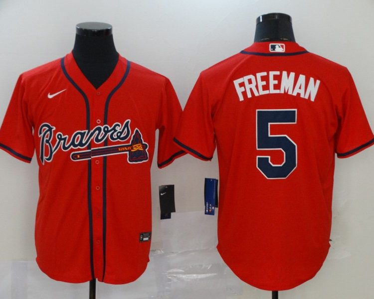 Men's Atlanta Braves Freedie Freeman #5 Red Jersey