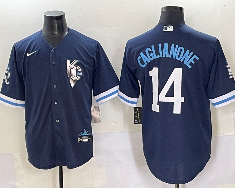 Men's Kansas City Royals Jac Caglianone #14 Navy City Connect Limited Jersey