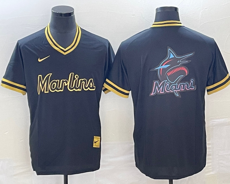 Men's Miami Marlins Black Team Jersey